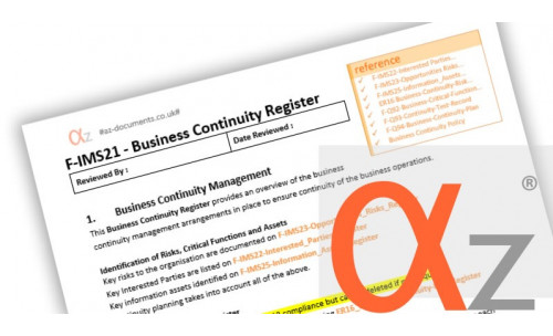 F-IMS21 Business Continuity Register