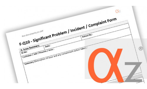 F-Q10 Significant Problem Incident Complaint Form